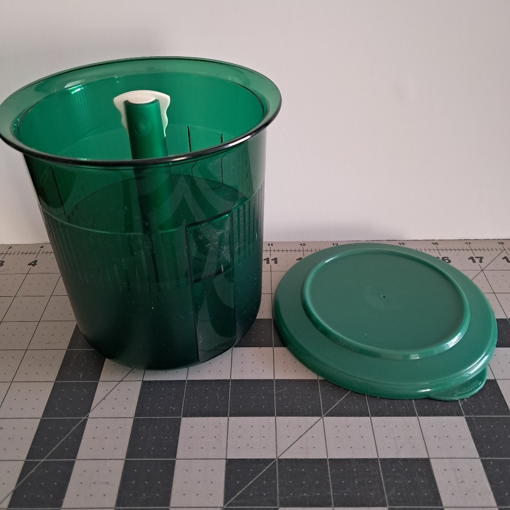 Green Tupperware Pickle & Olive Keeper, Round, Preowned